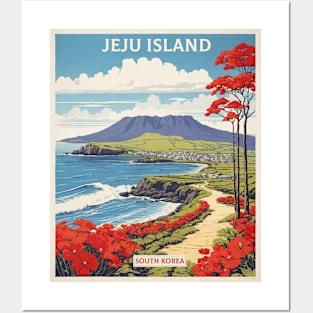 Jeju Island South Korea Travel Tourism Retro Vintage Posters and Art